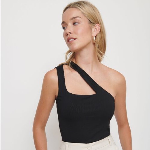 Dynamite Tops - DYNAMITE Cutout One Shoulder Top